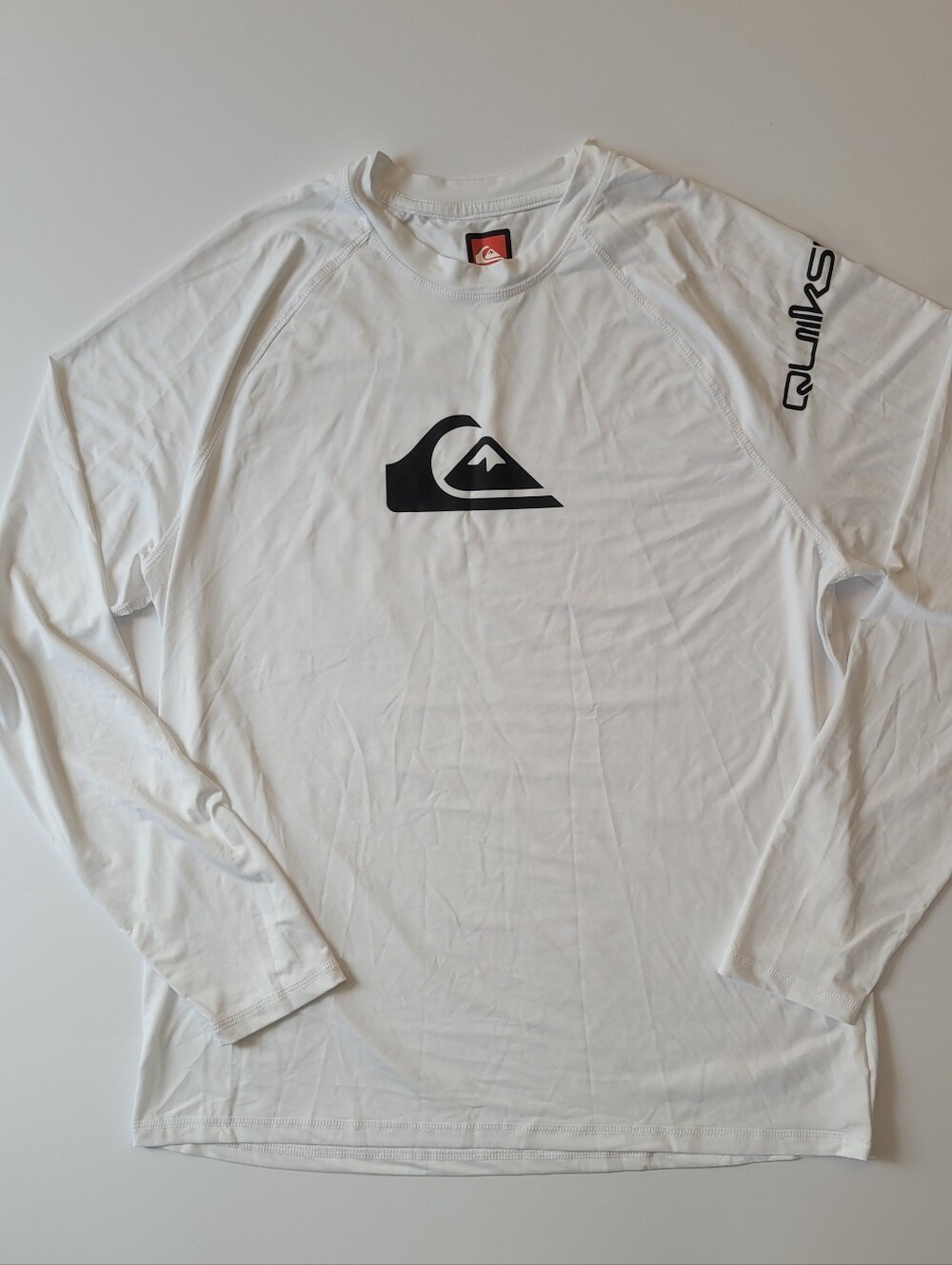 Quiksilver Men's All Time Long Sleeve Rashguard White Large NWOT UPF 50